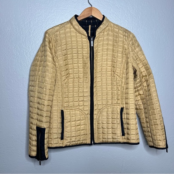 Vintage Oleg Cassini silk quilted reversible jacket sz L - Picture 4 of 5